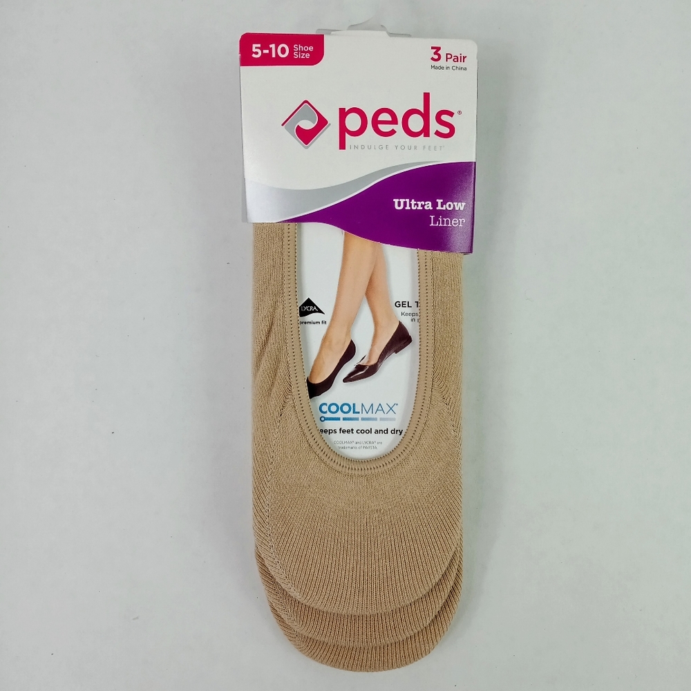 Women's Peds 3 Pair Ultra Low Liner Socks CoolMax